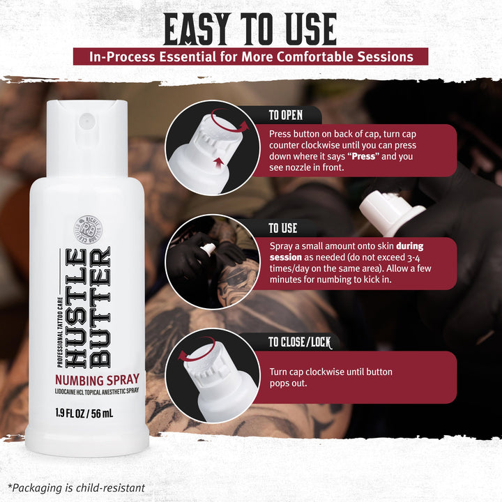 How to open, use and lock the Hustle Butter Numbing Spray cap