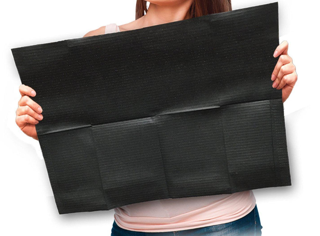 Adenna - Dental Bibs/Lap Cloths, Black (Box of 500)